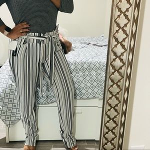 Soho Apparel LTD Brand New Casual Stripes Black And White Pants